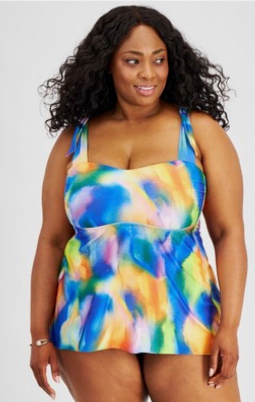 Becca Water Color Bandeau Swim Tankini Top 2X NWT